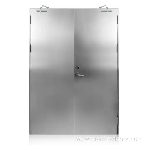 security fire rated double leaf stainless steel door